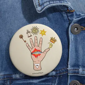 Hand of the Philosopher Pin/Button - Alchemical Wisdom and Mysticism Emblem