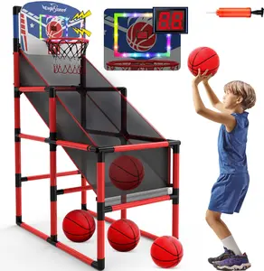 EagleStone 63IN Arcade Basketball Hoop Indoor, LED Scoreboard Basketball Arcade Game Set for Outdoor with Cheer Sounds, Kids Basketball Toys for Boys Girls