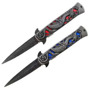 Carved Handle Survival Knifes Utility Folding Blade Fold Pocket Knife, Punk Skull HEAD - Best EDC Good for Collection Knives Gifts for Women Wife Best Friend Girlfriend Her, Mothers Day Gifts Multitool Knife - Birthday Gifts for Women, Annivers