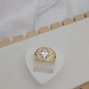 044 anillo para hombre gold plated