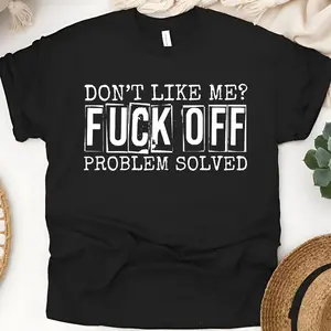 Sarcastic problem solved graphic T-shirt