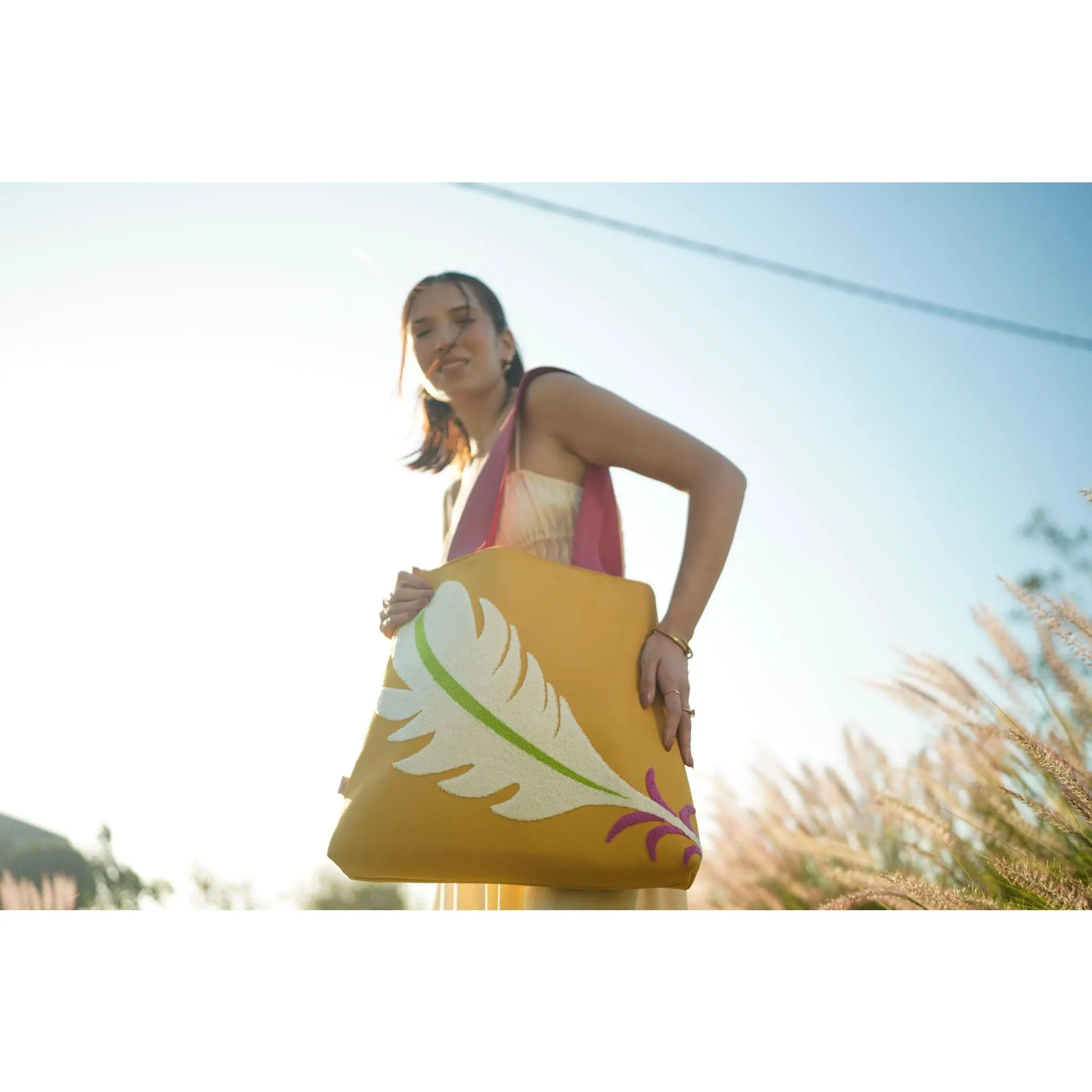 Feathered Hope Organic Cotton Tote Bag for Women | Lightweight Everyday Shoulder Bag