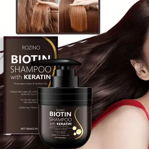 ROZINO Biotin Keratin Shampoo Organic Natural Shampoo for Thinning hair & Hair Loss with Biotin