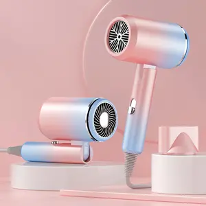 [Ionic Hair Dryer, Fast Drying] Fast Ionic Hair Dryer with Diffuser and Concentrator - Professional Blow Dryer for Curly Hair - Ceramic Technology, Negative Ions, Light and Quiet, Folding Travel, Hanging Rack