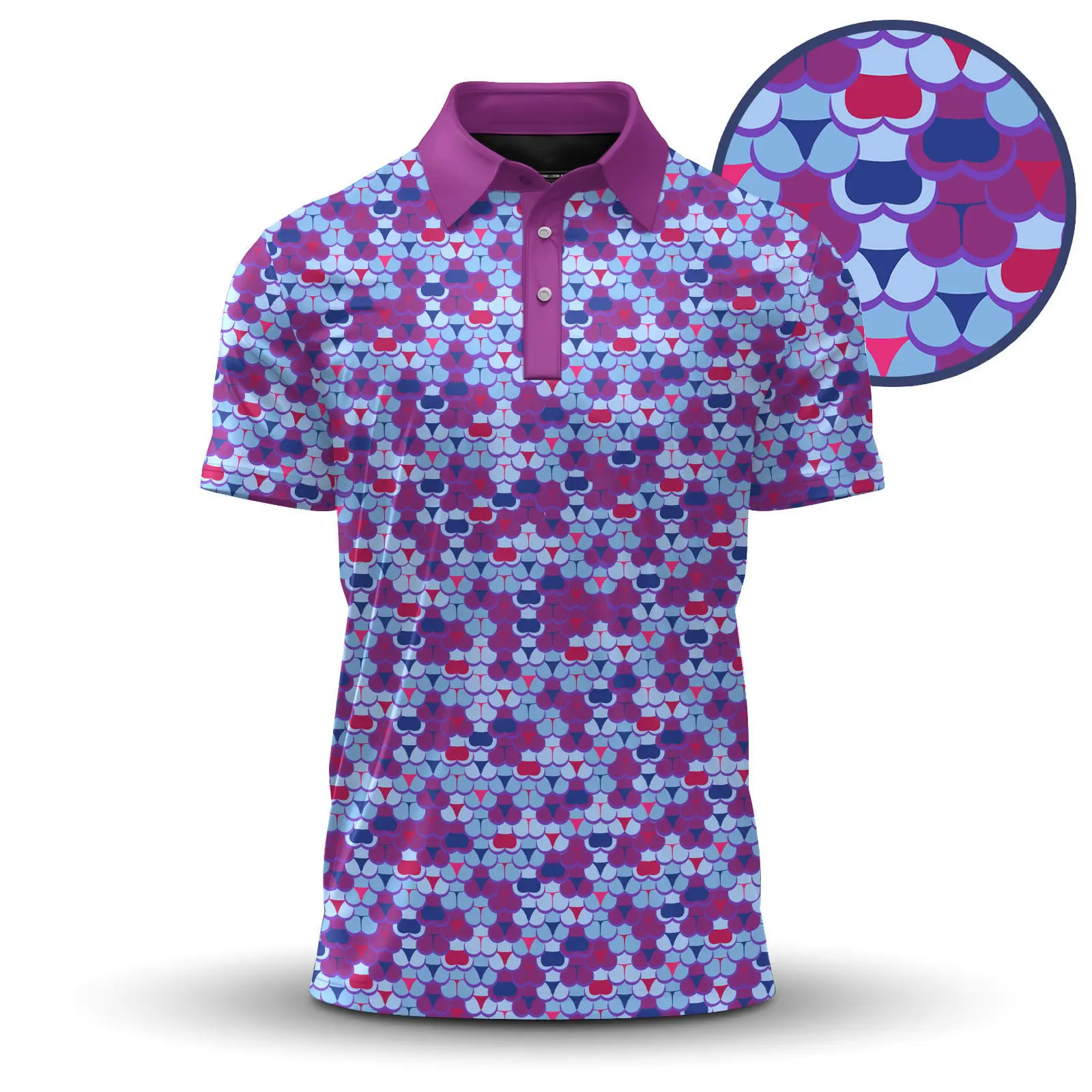 Funny Whale Tail Pattern Polo Golf Shirt For Men Outdoor Short Sleeve Top