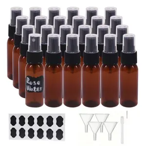 24 Pack Refillable Liquid Containers 2 Oz Plastic Fine Mist Spray Bottle for Essential Oils Beauty & Personal Care Vanilla Hand Organiser Canister Wedding  Room