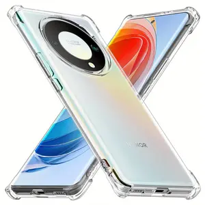 Case for Honor Magic 5 Lite 5G / Honor X9A, Clear Phone Case with Reinforced Corners Camera Protection Bumper Slim Fit Shockproof Flexible TPU Case, Transparent