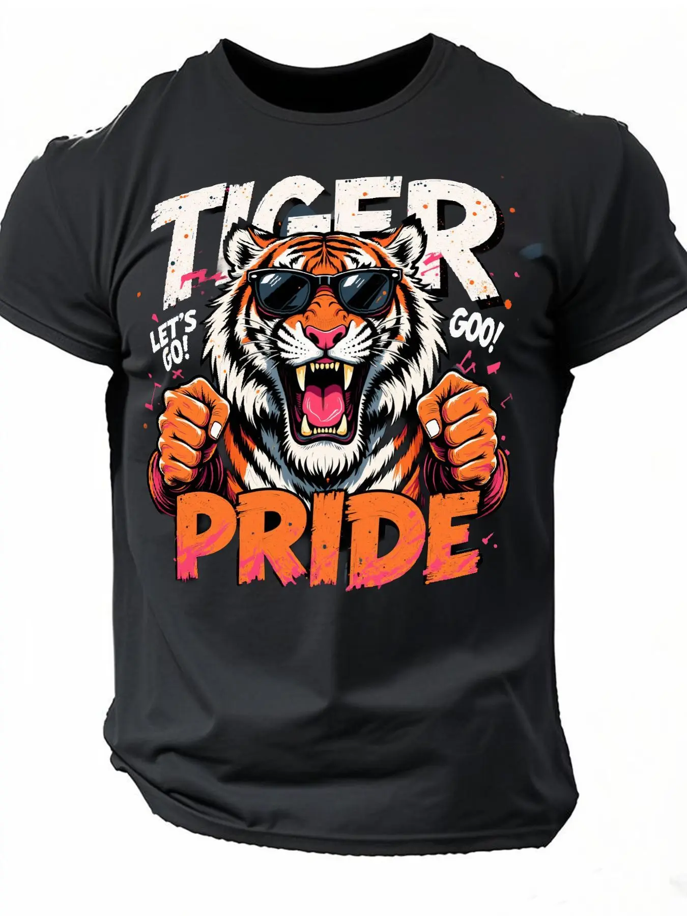 Men'S  Women'S Bold Roaring Tiger Graphic T-Shirt unisex soft cotton short sleeve t shirt, vintage graphic casual tee for men women teens, perfect birthday holiday gift for camping travel gym daily street casual wear