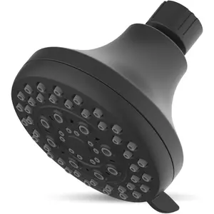 High Presssure Shower head, Premium Matte Black Bathroom Fixed Showerhead, 5 Spray Settings Showerheads for Low Water Flow- Excellent Shower Head Replacement for Luxury Shower Experience