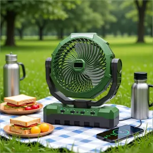 Nw 3Lbs Camping Fan with Light, Portable Rechargeable Remote Control Low Noise  for Indoor, Outdoor, Tent, Travel, Fishing, Jobsite, Gifts