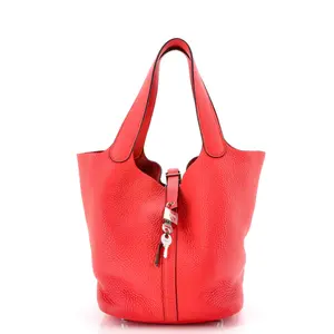 Pre-owned HERMÈS material Bucket Bags Hermes Picotin Lock Bag Clemence MM by Rebag