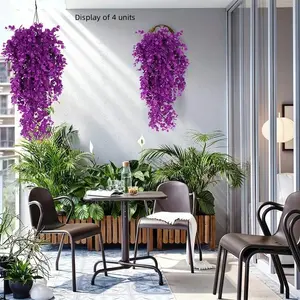 Set of 4 Artificial Hanging Vine Plants, Fake Hanging Plants, Eucalyptus Strands with Leaves, Perfect for Indoor & Outdoor Decor, No Pot Needed