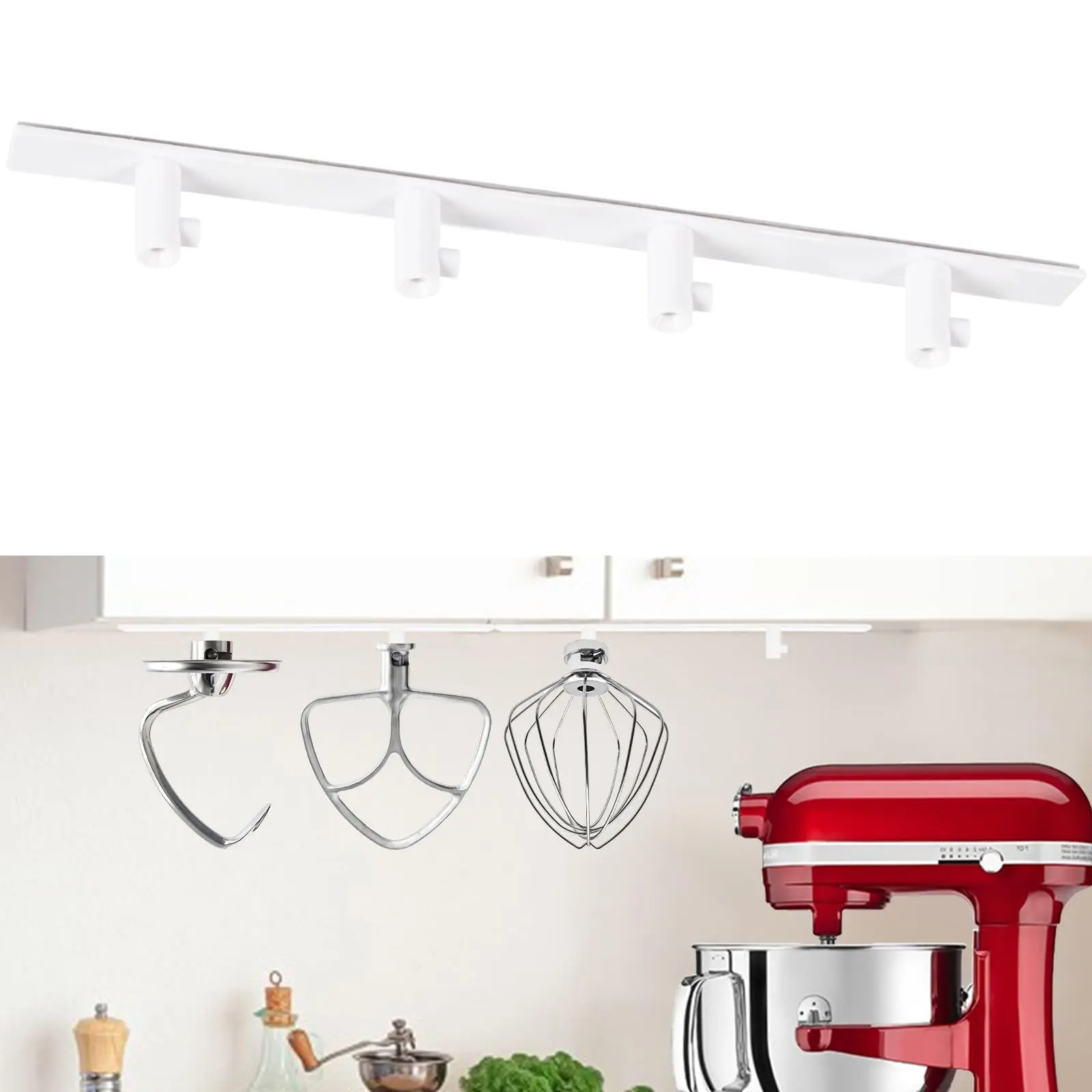 4 Pack Stand Mixer Attachment Holders Compatible With Accessories For Storage Organize Your Kitchen Aid Attachments(white)