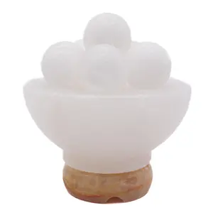 7" White Abundance Bowl with 6 Massge Balls (without metal cage)