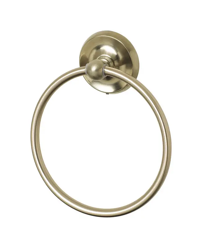 212 MAIN OakBrook 4879870 Brushed Nickel All-Metal Towel Ring - Holds Towels, Zinc Construction, Contemporary Modern Design, 0.74 lbs Bathroom Fixture Accessory