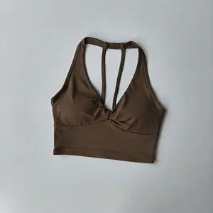 New Sports Bra Women's Fixed Push-up Twist Pilates Yoga Clothing Gym Beautiful Back Running Fitness Training Yoga Vest Tops