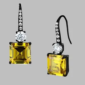 Elegant Women’s Stainless Steel Cubic Zirconia Earrings – Timeless Sparkle &amp; Durability