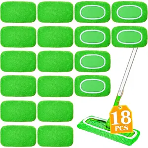 18-Pack  Mop Pads Compatible with  Sweeper Mop -  Coral Fleece Washable Refills - Microfiber Dry & Wet Sweeping Cloths for Multi-Surface/Hardwood Floor Cleaning