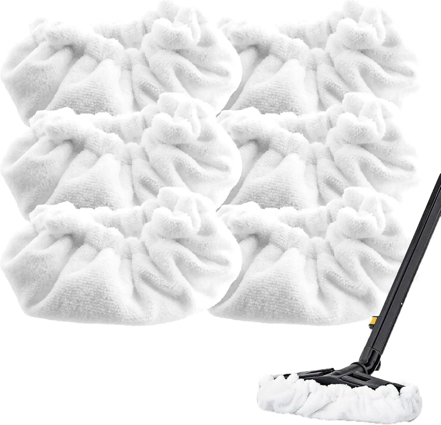 6 Pack Rectangle Steam Mop Pads with Steam Cleaner, Large Bonnets Steam Mop Replacement Pads, Reusable Washable Universal Steam Cleaner Accessories for Multi-Surface