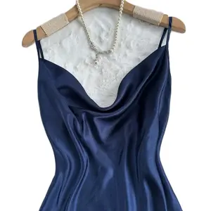 Sexy Two Piece Pajama Set in Solid Color Ice Silky Fabric for Comfort and Style