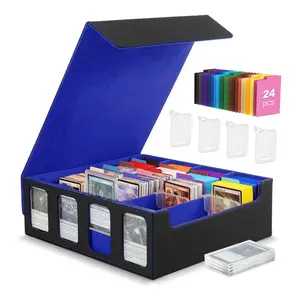 Collectible Card Storage Box Holds over 3000 Cards, Display Window, Advanced Game Card Organizer with Holder and Dividers