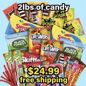 Build your own Medium-Size Snack Gift Set - Ambient Food Assortment with 2Lbs of candy Extra Sugar Candy and Themed Candy Confetti Dessert Assorted