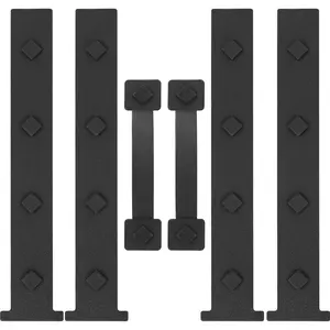 Garage Door Magnetic Decorative Hardware, 6 Pieces Rectangle Garage Door Magnets Accents Curb Appeal Faux Hinges and Handles Garage Door Decor Hardware Kit, Black(4 Hinges+2 Handles)