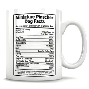 Miniature Pinscher Dog Facts, Pinscher Gift, Pinscher Lover Mug, Pinscher Mom Gift, Pinscher Dad Gift, Dog Coffee Cup, Funny Cup Miniature WIO