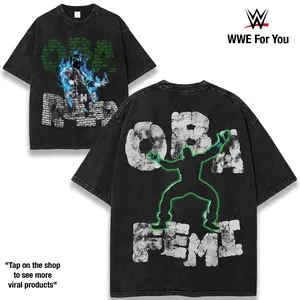 OBA FEMI V2 WASHED TEE, Wrestling Graphic Tee, Wrestler Shirt, Sports Shirt, Vintage Wresting Shirt, Wrestling Gift tshirts Menswear Top