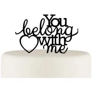 Wedding Cake Topper - You Belong With Me Cake Topper - Bridal Shower Cake Topper
