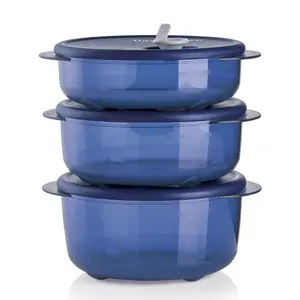 Tupperware Vent 'N Serve Small Round | 3-piece Set