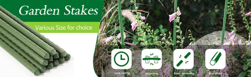 4ft Plastic Coated Steel Stakes – Garden Plant Supports for Tomatoes & Climbing Plants (25pcs)