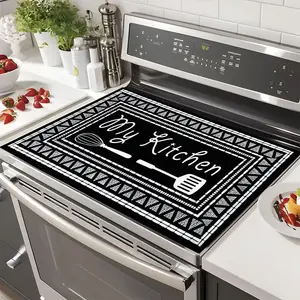 Soft Electric Stove Cover Cook Top Panel Protector Pad, Letter Pattern Design, Scratch Resistant,Kitchen Appliances, Easy to Clean, Kitchen Counter Cover, Mother's Day Gift, Home