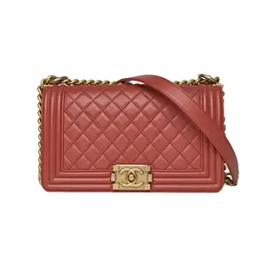 Pre-owned CHANEL 【Diz】CHANEL Leboy Medium 25cm Rouge Calfskin Pristine
