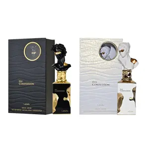 (2pc Bundle Pack) His Confession + Her Confession by Lattafa EDP Spray, 3.4oz