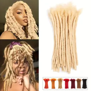 Wholesale 2025 NEW 4-18 Inch Colourful Human Hair Dreadlock Extensions Men/Women, Full Handmade Permanent Loc Extensiosn Human Hair
