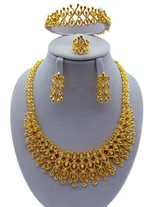 4-Piece Vintage Dubai Style Jewelry Set, Includes Necklace, Bracelet, Ring, Earrings, Perfect for Festive Gifts and Party Accessories
