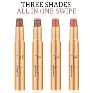 Three Color Eye Shadow Stick 3 in 1, easy to apply, smooth blending, birthday gift