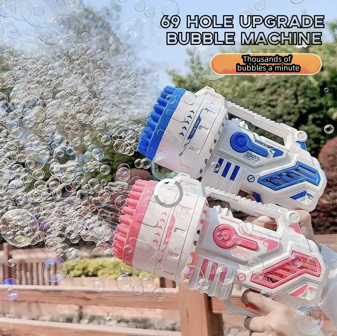 69Hole Bubble Machine,Bubble Gun Toy, Holiday,Summer Kid Toy for Boys Girls, Bubble Blaster for Birthday, Wedding, Outdoor