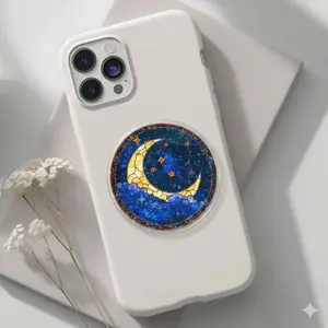 Celestial Moon Kindle Grip: Magsafe Bookish Ereader Phone Grip