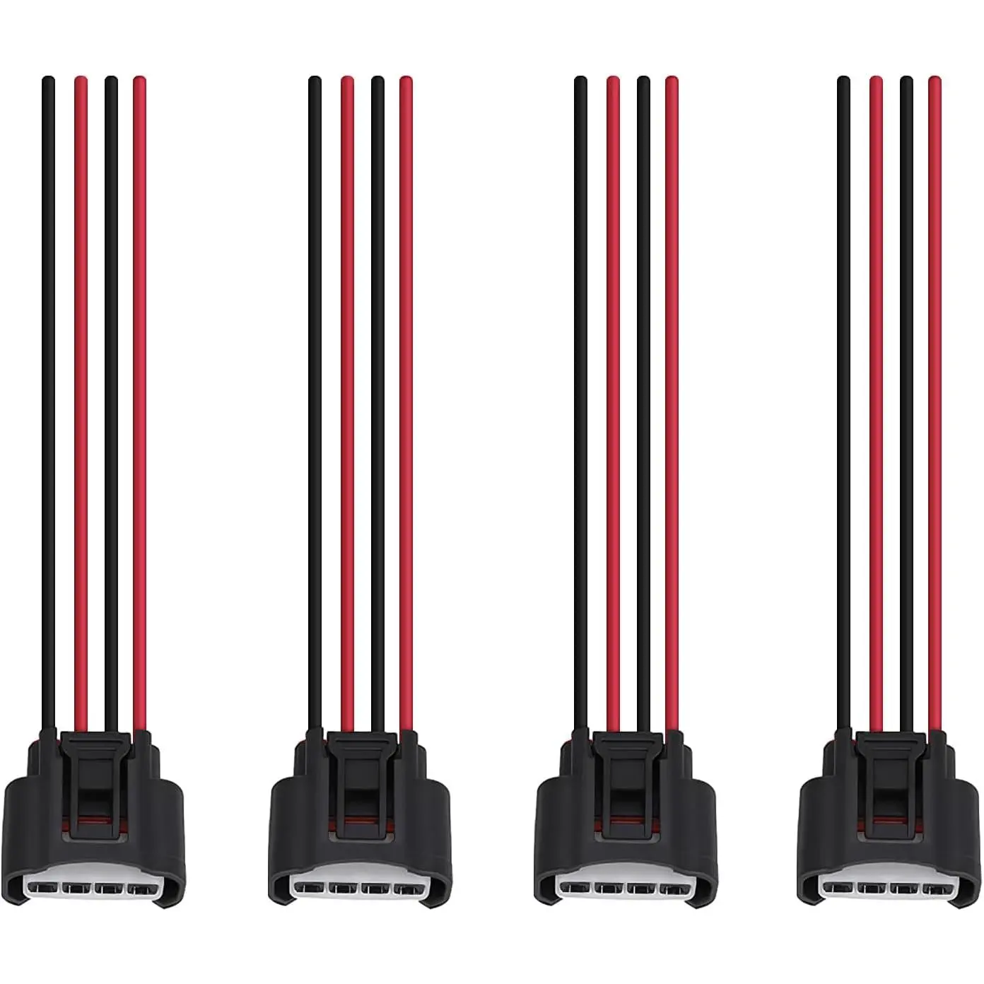 4 Packs Ignition Coil Female Connector Plug Harness Pigtail Compatible with Toyota Camry, Highlander, Matrix, RAV4, Solara, Lexus HS250h, Scion tC, Pontiac Vibe L4 2.4 L