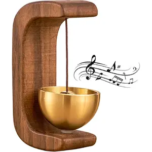 Artisan Shopkeepers Bell Doorbell for Door Opening, Magnetic Wood Wind Chime for Door Garden Restaurant Room