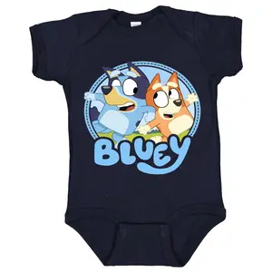 Bluey Animated Character Design Baby & Toddler Baby Rib Bodysuit Soft, Comfortable Cotton, Snap Closure, CPSIA Compliant