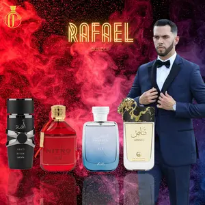 Rafael Bundle | Asad Elixir + Nitro Red + Hawas Ice + Qannas | Eau De Parfum | 3.4 oz - 100 ml | Pink Pepper, Saffron, and Grapefruit Notes