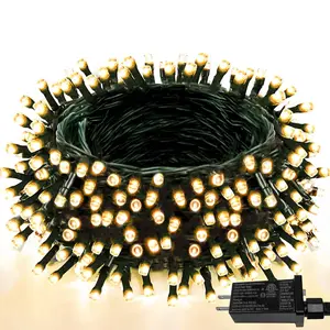 Upgraded 82FT 200 LED Christmas String Lights Outdoor/Indoor, Timer & Memory Function & 8 Modes, Extendable Green Wire, Waterproof Fairy String Lights for Xmas Tree Holiday Party Garden (Warm White)