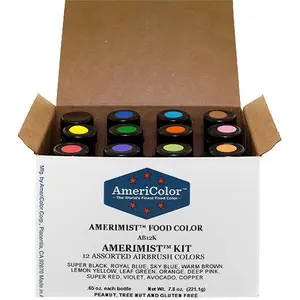 AmeriColor, 12 Color AmeriMist Kit, .65 Ounce, AmeriMist Airbrush Food Coloring