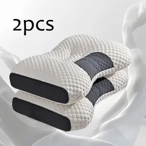 DouDou Pillow: 2 pillows to help you sleep better. Bamboo fiber pillowcase bean pillow, luxurious and comfortable, with ergonomic design, bringing a relaxing experience.