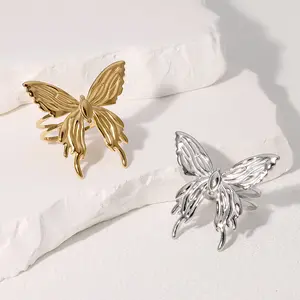 Index finger ring butterfly open stainless steel ring daily wear men and women same style