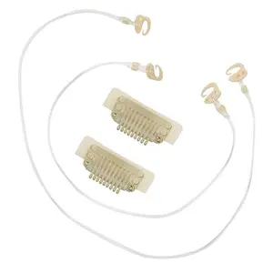 Full Shine Stickable Clips for Wire Hair Extensions with 2 Invisible Fishing Line Elastic Wire 20cm and 25cm Removable Clips Tools Haircare