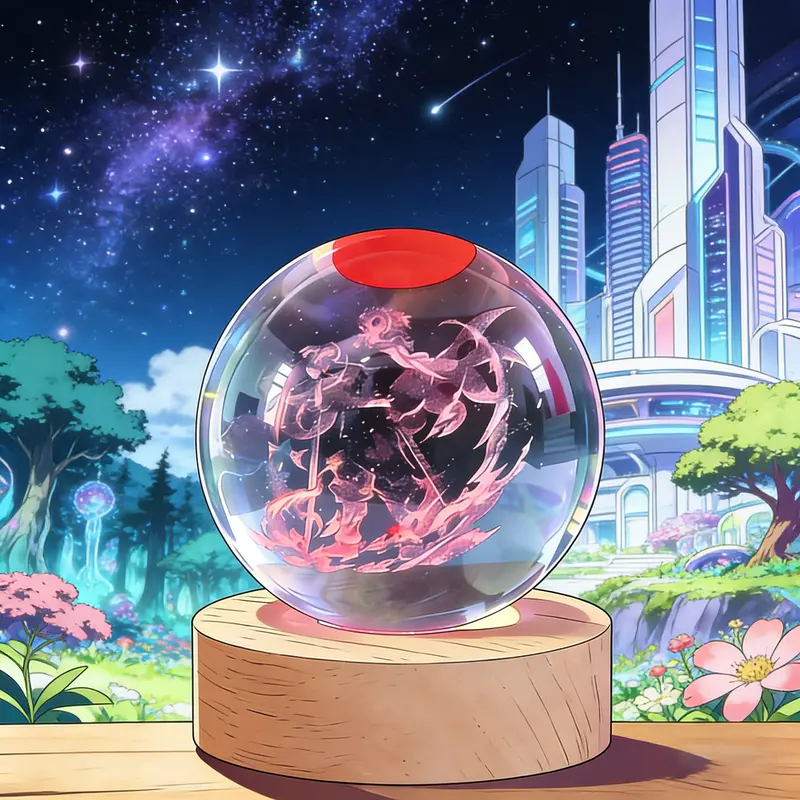 Demon Slayer Anime Crystal Ball -3-Inch Luminous Color-Changing lass ball, with laser-carved cartoon characters and LED lamp base, is very popular among anime lovers, and is a very suitable holiday decoration for collection and gift-giving.